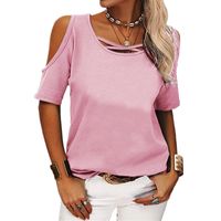 Women's T-shirt Short Sleeve T-shirts Patchwork Casual Solid Color main image 2