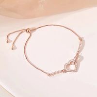 Glam Heart Shape Metal Plating Artificial Pearls Rhinestones Women's Bracelets sku image 20