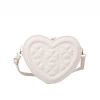 Small Pu Leather Flower Streetwear Heart-shaped Zipper Crossbody Bag sku image 2