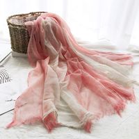 Unisex Sweet Color Block Polyester Long-staple Cotton Sewing Cotton Linen Scarves sku image 12