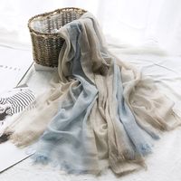 Unisex Sweet Color Block Polyester Long-staple Cotton Sewing Cotton Linen Scarves sku image 13