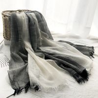 Unisex Sweet Color Block Polyester Long-staple Cotton Sewing Cotton Linen Scarves sku image 5