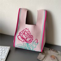 Women's Small Summer Polyester Flower Cute Square Open Bucket Bag main image 4
