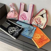 Women's Small Summer Polyester Flower Cute Square Open Bucket Bag main image 1