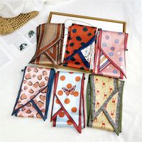 Women's Sweet Polka Dots Heart Shape Butterfly Polyester Satin Printing Silk Scarves main image 5
