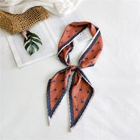 Women's Sweet Polka Dots Heart Shape Butterfly Polyester Satin Printing Silk Scarves sku image 3