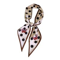 Women's Sweet Polka Dots Heart Shape Butterfly Polyester Satin Printing Silk Scarves main image 4