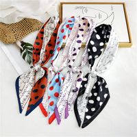 Women's Sweet Polka Dots Heart Shape Butterfly Polyester Satin Printing Silk Scarves main image 2