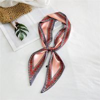 Women's Sweet Polka Dots Heart Shape Butterfly Polyester Satin Printing Silk Scarves sku image 8