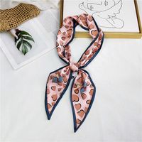 Women's Sweet Polka Dots Heart Shape Butterfly Polyester Satin Printing Silk Scarves sku image 21