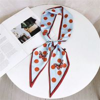 Women's Sweet Polka Dots Heart Shape Butterfly Polyester Satin Printing Silk Scarves sku image 28