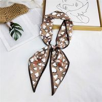 Women's Sweet Polka Dots Heart Shape Butterfly Polyester Satin Printing Silk Scarves sku image 22