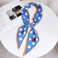 Women's Sweet Polka Dots Heart Shape Butterfly Polyester Satin Printing Silk Scarves sku image 29
