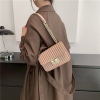 Women's All Seasons Pu Leather Solid Color Streetwear Metal Button Square Flip Cover Square Bag main image 4