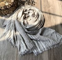 Women's Fashion Stripe Cotton Tassel Cotton Linen Scarves sku image 8