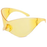 Streetwear Einfarbig Acryl-schmetterlings Rahmen Rahmenlose Sport-sonnenbrille sku image 3