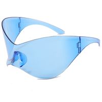 Streetwear Einfarbig Acryl-schmetterlings Rahmen Rahmenlose Sport-sonnenbrille sku image 4