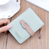 Women's Solid Color Pu Leather Buckle Coin Purses sku image 1