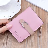 Women's Solid Color Pu Leather Buckle Coin Purses sku image 2
