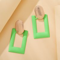 1 Pair Exaggerated Square Metal Stoving Varnish Women's Drop Earrings sku image 2