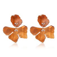 1 Pair Fashion Flower Resin Inlay Rhinestones Women's Drop Earrings sku image 3