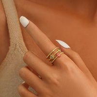 Fashion Star Moon Titanium Steel Enamel Plating Hollow Out Open Ring 1 Piece main image 6