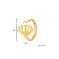 Mode Ginkgo-blatt Titan Stahl Überzug Offener Ring 1 Stück main image 2