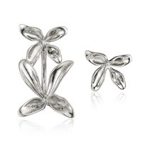 1 Pair Fashion Flower Alloy Asymmetrical Plating Women's Drop Earrings sku image 1