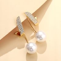 1 Pair Fashion Star Flower Imitation Pearl Alloy Inlay Rhinestones Women's Earrings sku image 19