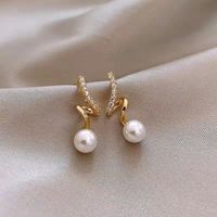 1 Pair Fashion Star Flower Imitation Pearl Alloy Inlay Rhinestones Women's Earrings sku image 10