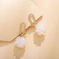 1 Pair Fashion Star Flower Imitation Pearl Alloy Inlay Rhinestones Women's Earrings sku image 21