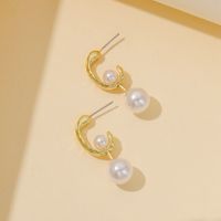 1 Pair Fashion Star Flower Imitation Pearl Alloy Inlay Rhinestones Women's Earrings sku image 9