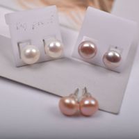 Simple Style Solid Color Freshwater Pearl Ear Studs 1 Pair main image 1