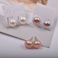 Style Simple Couleur Unie Perle D'eau Douce Boucles D'oreilles 1 Paire main image 6