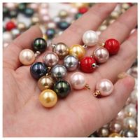 Sweet Solid Color Shell Plating Jewelry Accessories 1 Piece main image 1