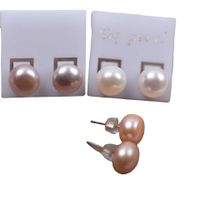 Simple Style Solid Color Freshwater Pearl Ear Studs 1 Pair main image 3