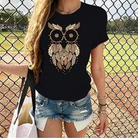 Women's T-shirt Short Sleeve T-shirts Printing Streetwear Animal Owl main image 2
