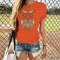 Women's T-shirt Short Sleeve T-shirts Printing Streetwear Animal Owl main image 3