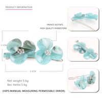 Fashion Flower Acetic Acid Sheets Inlay Rhinestones Hair Clip 1 Piece main image 2