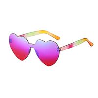 Casual Streetwear Heart Shape Pc Special-shaped Mirror Frameless Women's Sunglasses sku image 77