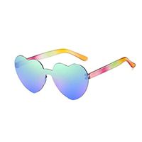 Casual Streetwear Heart Shape Pc Special-shaped Mirror Frameless Women's Sunglasses sku image 79