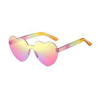 Casual Streetwear Heart Shape Pc Special-shaped Mirror Frameless Women's Sunglasses sku image 78