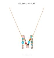 New Simple Diamond 26 English Letters Alloy Necklace Wholesale Nihaojewelry sku image 30