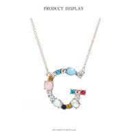 New Simple Diamond 26 English Letters Alloy Necklace Wholesale Nihaojewelry sku image 34