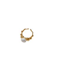 Fashion Geometric Metal Plating Artificial Pearls 18k Gold Plated Women's Open Ring main image 5