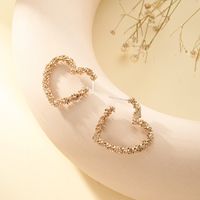 925 Silver Needle New Fashion Simple Metal Love Peach Heart Geometric Earrings Wholesale Nihaojewelry sku image 1