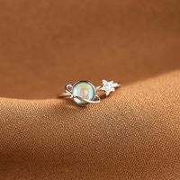 Lady Star Copper Plating Inlay Artificial Gemstones Open Ring 1 Piece 2 Pieces main image 2