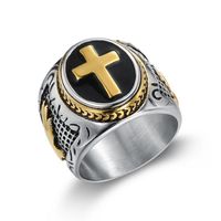 1 Piece Hip-hop Cross Titanium Steel Plating Men's Rings sku image 14