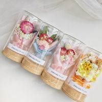 Ing Bottle Dried Flowers Bouquet Mini Glass Cover Cork Ornament Decoration Teacher's Day Christmas Gift main image 1