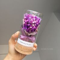 Ing Bottle Dried Flowers Bouquet Mini Glass Cover Cork Ornament Decoration Teacher's Day Christmas Gift sku image 1